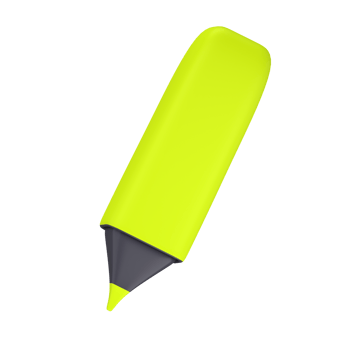 3d illustration highlighter isolated on the transparent background png