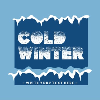 cold winter logo design with snowflakes vector