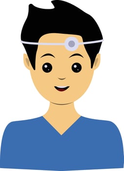 Illustration of Men Nurse with Uniform and Head Mirror vector
