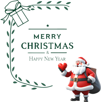 Santa and Christmas decorations make Merry Christmas special. . png