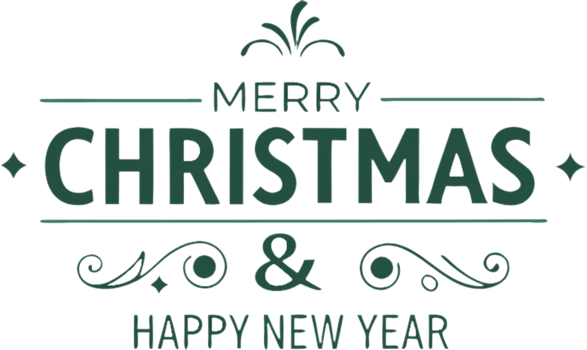 Merry Christmas and Happy New Year holiday cheer clipart. . png