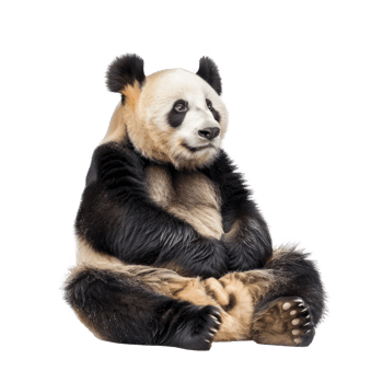 a panda bear sitting on the ground png