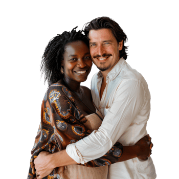 a man and woman hugging each other png