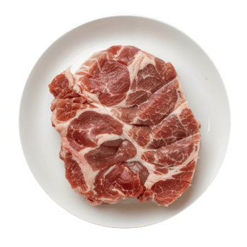 raw meat on a plate on a transparency background png