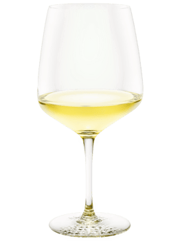 Luigi Bormioli Atelier Chardonnay glass, laser-cut rim, fine Italian crystal, buttery yellow wine, shimmering reflections, slightly angled perspective, bright front lighting, transparent png
