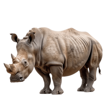 a rhinoceros standing on a transparency background png