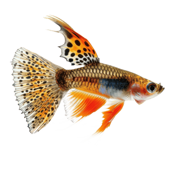 Guppies side view full body isolate on transparency background png