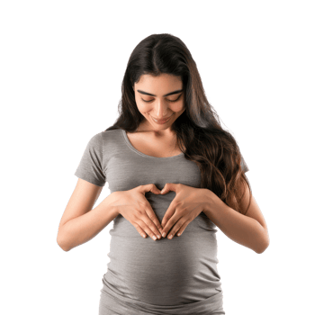 pregnant woman making heart shape with hands png