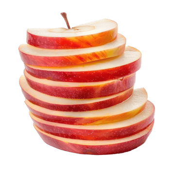 a stack of sliced red and yellow apples png