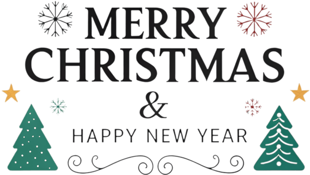 Merry Christmas and Happy New Year with tree sparkle. . png