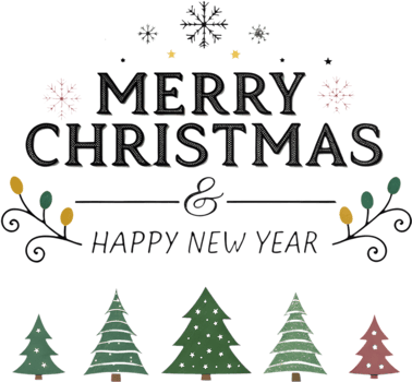 Christmas tree and decorations brighten Merry Christmas celebrations. . png