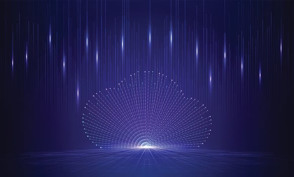 Cloud computing technology futuristic and innovation. Networking and communication concept. vector