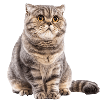 Scottish Folds cat full body isolate on white background, png