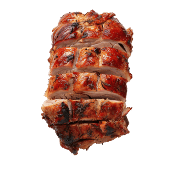 sliced pork on a transparency background png