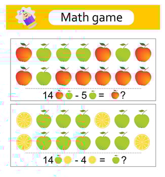 Educational material for kids. Math game. Preschool worksheet activity. illustration vector