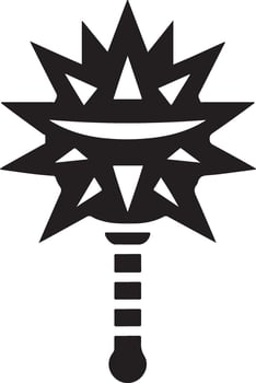 Tribal Spiked Mace Silhouette Illustration vector