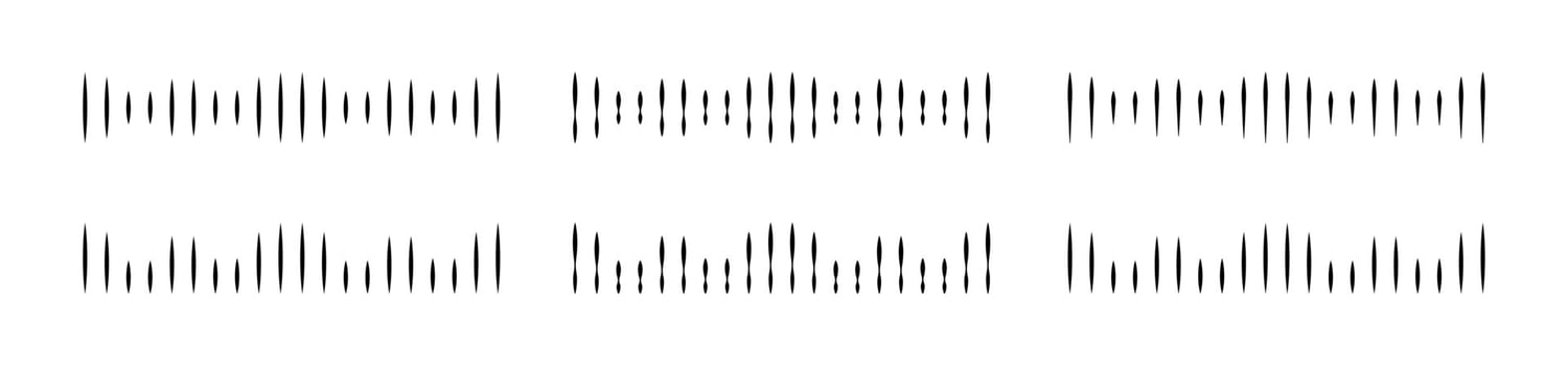 Black sound waves set. voice message. Black soundwave equalizer isolated on white background. graphic illustration. EPS 10 vector