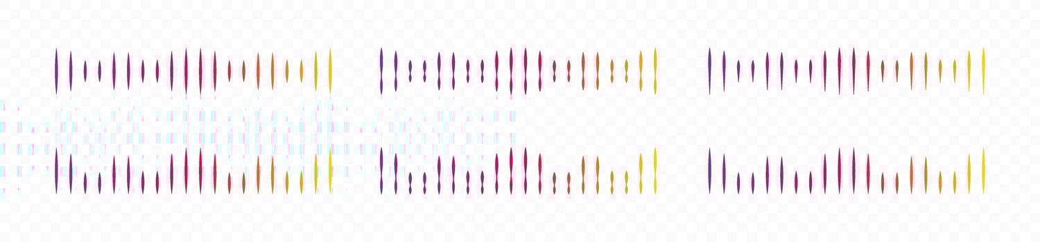 Sound waves set. Voice message collection. Soundwave equalizer isolated on white background. graphic illustration. EPS 10 vector