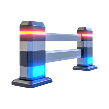 Modern Barrier with LED Lights on Transparent Background png
