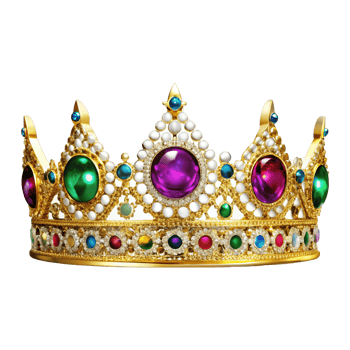 A crown with colorful stones on it png