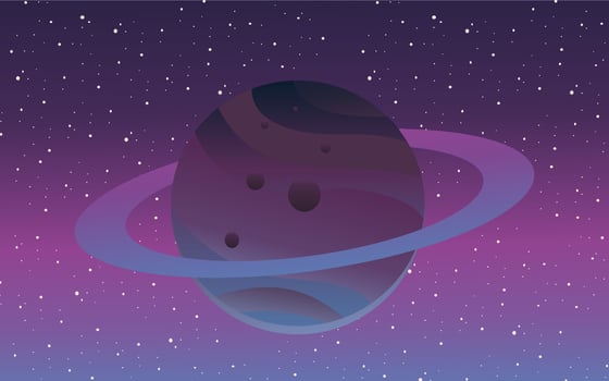 An illustration of a planet with a ring around it vector