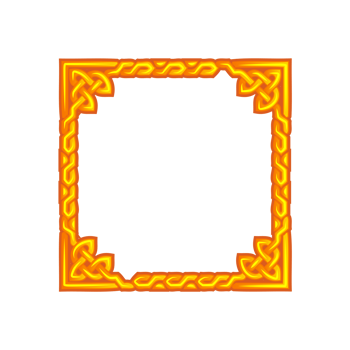 Celtic golden square frame. Celtic braided frame design, Irish traditional square border perfect for greeting card ,invitation or for your icons. png