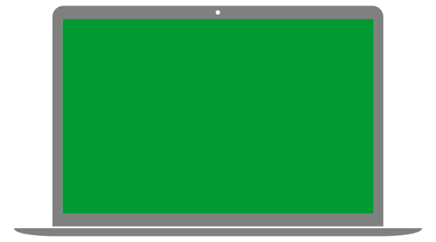 Silhouette of the Laptop with green screen, can use for Sign, Icon, Symbol, Apps, Pictogram, Website, Logo Gram, Art Illustration or Graphic Design Element png
