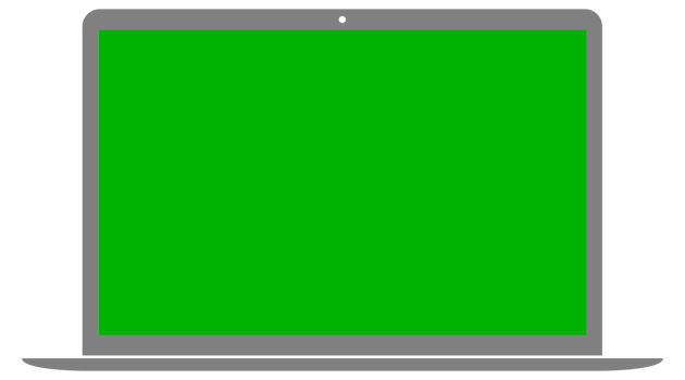 Silhouette of the Laptop with green screen, can use for Sign, Icon, Symbol, Apps, Website, Pictogram, Logo, Art Illustration, etc. png