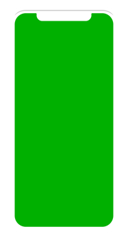 Front View of the Smartphone Silhouette in Green Screen, can use for mock up, apps, website, pictogram, logo gram, art illustration or graphic design element, white frame png