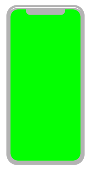 Front View of the Smartphone Silhouette in Green Screen, can use for mock up, apps, website, pictogram, logo gram, art illustration or graphic design element png