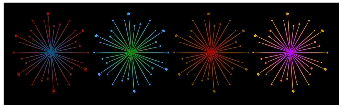 beautiful fireworks, set of fireworks, firework celebration. vector