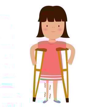 polio disease and vaccine for child. poliomyelitis disease concept vector