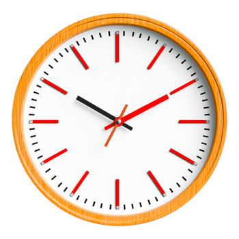 Modern Wall Clock with Minimalist Design and Bright Accents png