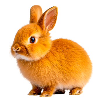 Cute and Fluffy Orange Rabbit Sitting png