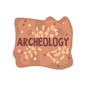 Archeology Science Poster Banner Template, Paleontology and History Illustration vector