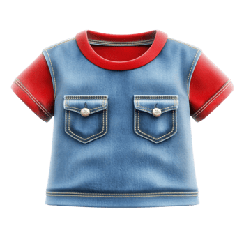A Cute Blue T-Shirt with a Blue Pocket png