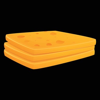 Cartoon Illustration of a Simple Cheese Slice vector