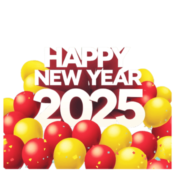 happy new year 2025 balloons png