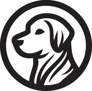 Stylish Black and White Golden Retriever Silhouette vector