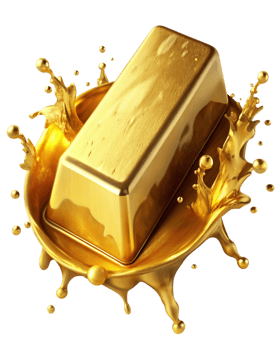 Dynamic Gold Splash from Melting Gold Bar png
