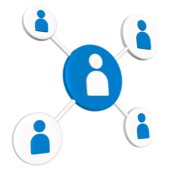 A group of people connected by a circle png