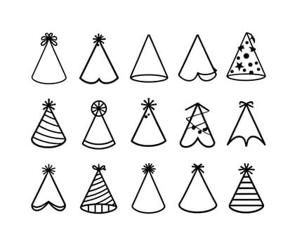 Elegant Party Hat Silhouette Template vector