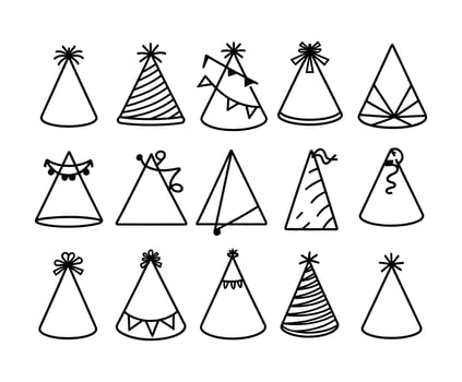 Modern Party Hat Silhouettes Template vector