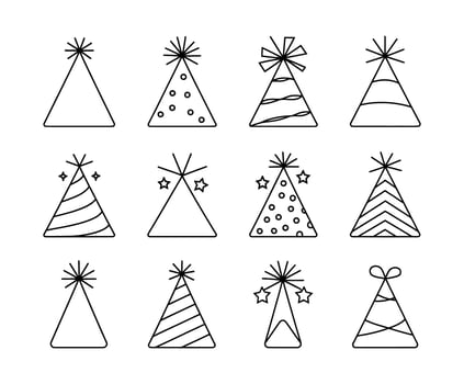 Party Hat Silhouette Collection Template vector
