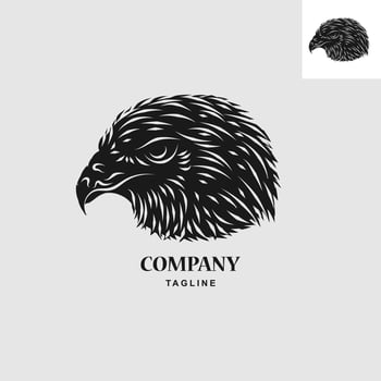 vectors eagle head logo in striped style