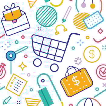shopping seamless pattern illustration vector
