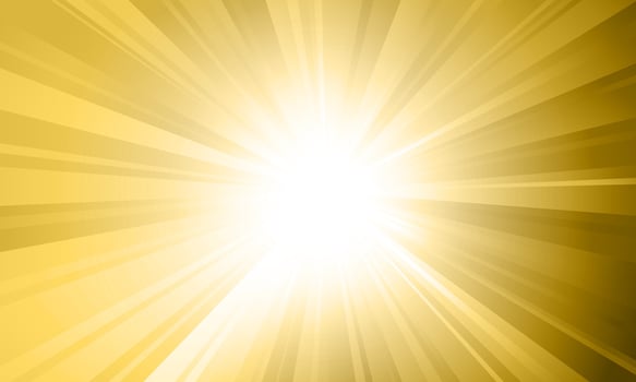 Yellow sunburst pattern background. Radial rays bright shine. soft light. vector