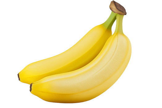 Two Ripe Yellow Bananas Fresh Fruit Healthy Snack Tropical Food png