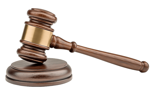 Gavel Judge s Hammer Auction Law Justice Court Wooden Brown Gold Symbol Authority Power Decision png