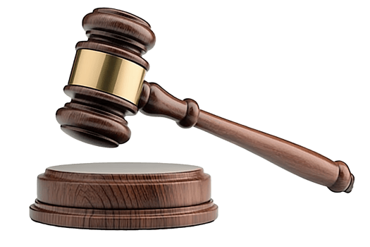 Gavel Judge s Hammer Auction Law Justice Court Legal Wooden Brown Gold Symbol Authority Power png
